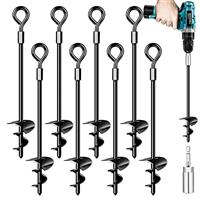 Trampoline Ground Anchor, Heavy Duty Trampoline Anchor Kit for Tents, Swings, Canopies, Metal Trampoline Anchor Kit Strong Wind