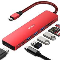 BENFEI USB C HUB 7-in-1, USB-C HUB Multiport Adapter with HDMI (4K @ 60Hz Certified)/100W Power Delivery/3*USB 3.0 5Gbps/SD/TF Card Reader (160MB/s) for iPhone 15 Pro/Max MacBook iPad Pro iMac S23