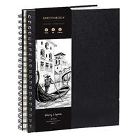 A5 Sketchbook for Artists Hardcover 200GSM Very Thick Paper Sketch Pad Art Book, Spiral Bound Sketch Book for Artists and Children Drawing Book 40 Sheets / 80 Pages