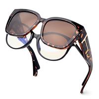 Face Shadow Polarized Sunglasses Fit Over Glasses, Trendy Square Sunglasses Over Glasses for Driving UV Protection Lightweight