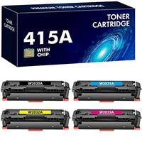 415A 415X Toner: (With Chip) Compatible for HP 415A Toner Cartridge Multipack Color Laserjet Pro MFP M479fdw M479dw M479fnw M479fdn M454dw M454dn W2030A (4 Pack, Black Cyan Yellow Magenta)