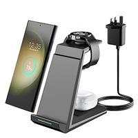 Wireless Charging Station for Samsung - NANAMI 3 in 1 Wireless Charger for Galaxy Watch 5/4/3/Active 2/1 Galaxy Buds, Induction Charging Stand for S23 Plus Ultra S22 S21 S20 Note 20 Z Fold Flip 4