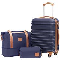 COOLIFE Suitcase Trolley Carry On Hand Cabin Luggage Hard Shell Travel Bag Lightweight with TSA Lock,The Suitcase Included 1pcs Travel Bag and 1pcs Toiletry Bag