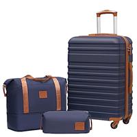COOLIFE Suitcase Trolley Carry On Hand Cabin Luggage Hard Shell Travel Bag Lightweight with TSA Lock,The Suitcase Included 1pcs Travel Bag and 1pcs Toiletry Bag