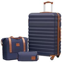 COOLIFE Suitcase Trolley Carry On Hand Cabin Luggage Hard Shell Travel Bag Lightweight with TSA Lock,The Suitcase Included 1pcs Travel Bag and 1pcs Toiletry Bag