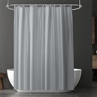 URAQT Shower Curtain Anti Mould, Upgrade PEVA Waterproof Bath Curtains, Mildew Resistant Bathroom Shower Curtains with 12 Hooks, Grey Bathtub Curtains with Metal Rustproof Eyelets, 180 x 180 cm