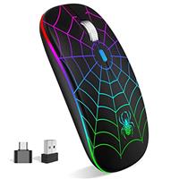 KARFUN Wireless Mouse,Portable Optical Wireless LED Mouse with USB and Type C Receiver,3 Adjustable DPI Wireless Computer Mouse for Mac Book,Laptop,Desktop,Windows,PC (Black)
