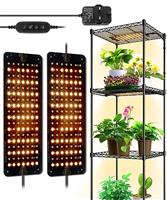 Barrina Grow Light for Indoor Plants, 20W (2 x 10W) Full Spectrum Linkable LED Plant Light Panels with 3/6/12H Auto On/Off Timer for Hydroponics, Seedlings, Succulents, Veg, Flowers, 2-Pack