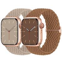 2 Pack Stretchy Braided Solo Loop Compatible for Apple Watch Straps 38mm 40mm 41mm 42mm 44mm 45mm 46mm 49mm, Adjustable Sport Stretch Elastic Band for iWatch SE/Ultra2/Series 10 9 8 7 6 5 4 3 2 1