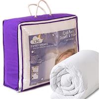 LSC Baby Cot Bed Duvet 7.5 Tog Anti Allergy 2pcs Baby Comfort Quilted Duvet Pillow Hollowfiber Filling Set Toddler Cot Bed Duvet for Newborns Kids Baby Girls and Boys 7.5 TOG