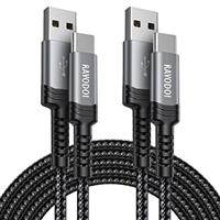 USB C Cable 3M 2Pack,USB Type C Fast Charge Charger Cable Nylon Braided USB to USB C Fast Charging Cable for Samsung Galaxy S20 S21 Plus S22 Ultra S10 S9 A21 A51 A71,Note 20 10,PS5,Switch,Huawei P40