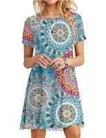 MOLERANI Summer Dresses for Women UK Casual T-Shirt Dress Short Sleeve Ladies Beach Dress