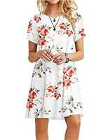 MOLERANI Summer Dresses for Women UK Casual T-Shirt Dress Short Sleeve Ladies Beach Dress
