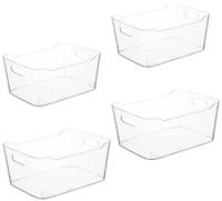 Clear Plastic Organiser Storage Versatile Kitchen Organiser Tray for Desk, Makeup, Bathroom, Kitchen Pantry Cabinet