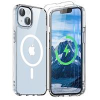 ORETECH Magnetic Case for iPhone 12 Case & iPhone 12 Pro Case, [Compatible with Magsafe] [2 x Glass Screen Protector] [Not Yellowing] Slim Shockproof Protection Matt Frosted Back Case