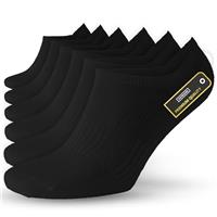 SONNORS 6-Pairs Ankle Socks for Mens Womens - Trainer Socks Breathable Cotton Low Cut Short Anti Blister Running Sock - Black White Gray 4-Sizes