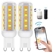 I-SHUNFA Wi-Fi Smart G9 LED Bulbs,Compatible with Alexa/Google Assistant, Dimmable,Warm White to Cool White, Brightness Adjustable 0%-100% 230V,0.4-4W,40LM-400LM,Timer Function G9 Smart LED Bulb