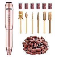 Sheviver Electric Nail Drill, Electric Nail File for Acrylic Gel Nails, Professional Nail Drills Machine Efile Manicure Pedicure Tools with Gold Nail Drill Bits for Home Salon Use