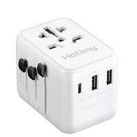 Universal Travel Adapter, Hotimy Worldwide Travel Adapter with USB C & 2 USB A Ports, Dual 10A Fused International Power Adapter, Universal Plug Adaptor All in One for Europe, UK, US, Australia & More