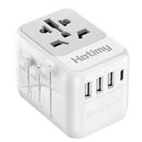 Universal Travel Adapter with USB C, Hotimy Travel Plug Adapter Worldwide with 1 USB C and 3 USB A, International Travel Adapter Dual 10A Fuses All in One Universal Plug Adaptor for US EU AU UK