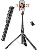 ANXRE Selfie Stick with Improved Tripod - 50'' Extra Long Phone Tripod with Detachable Wireless Remote for Filming, Compatible with Smartphone iPhone, Samsung, Huawei, Xiaomi and Action Camera