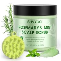 Scalp Scrub, SHVYOG Rosemary Scalp Exfoliator, Promote Hair Growth, for Dandruff Prone Oily Hair & Dry, Itchy Scalp, Hair Treatment Nourishing Detox Hair Care with Scalp Massager 10.58oz /300g