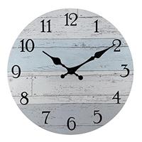 Plumeet Wall Clock, 12'' Frameless Wooden Wall Clocks with S