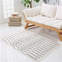 Leesentec Rugs Living Room Grey Rug for Bedroom,Soft Low-Pile Anti-Slip Area Rugs for Office,Dining Room,Playroom & Entryway-Abstract Modern Home Decor
