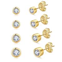 BMMYE 6 Pairs Small Gold/Silver Stud Earrings for Women - 14K Gold and 925 Sterling Silver Set for Multiple Piercing Cartilage Sleeper - Tiny Mini Huggie Hoop Earrings