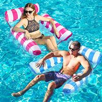 Alintor 2 Pack Inflatable Pool Floats, Pool Inflatables for Adults, 4 IN 1 Swimming Pool Floats Hammock, Pool Toys Water Hammock for Armchair Mattresses Seat Floating Mattress