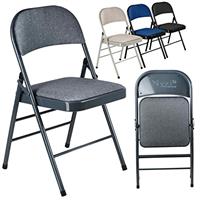 Nyxi Folding Chairs with Padded Fabric Seats, Metal Frame, Foldable Chair Home Office Dinning, Multi-Purpose Indoor & Outdoor