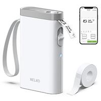 Nelko Label Maker Machine with Tape, P21 Portable Bluetooth Label Printer, Wireless Handheld Sticker Maker Mini Label Makers with Multiple Templates for Organizing Storage Barcode Office Home, Pink