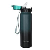 OLDLEY Stainless Steel Water Bottle with Straw 1L Vaccum Insulated Large Drink Flask 1 litre Metal Water Bottles Leakproof Keep Drinks Hot Cold for Sports Gym Bike Camping Travel with Different Lids
