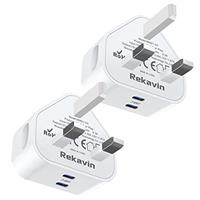 USB Plug Charger,2 Pack 4 Port Multi USB Plug Adapter UK 25W/5A Wall Charger Mains with Smart IC Fast Charging for iPhone 11 pro Max XS XR X SE2020 10 8 7 6 ipad,Samsung S10 S9 S8 S7,Huawei