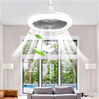BomKra LED Ceiling Fan with Lights, Enclosed Low Profile Fan Light, Socket Ceiling Fan with and Remote, Small Electric Fan Gimbal Lamp Holder for Small Spaces Bedroom Home Office Dormitory
