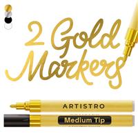 ARTISTRO 2 Acrylic Paint Pens for Rock Ceramic Wood Glass Metal Fabric Plastic