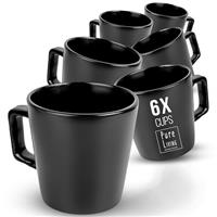 24 Piece Black Dinner Sets for 6 People - Cool Urban Style Stoneware Dinner Set for 6 - Dishwasher & Microwave Safe Plates and Bowls Set for 6 - Dinnerware Sets by Pure Living in Matte Black