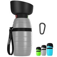 Pecute Dog Water Bottle 500ml, Portable Puppy Drinking Bottles Leak Proof Pet Travel Bottle, Lightweight Water Dispenser Bowl for Outdoor Walks Trips Hikes Travels(Grey)