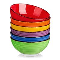 vancasso Bonita Cereal Bowls Set of 6, 27 Oz Ceramic Soup Bowls, Serving Bowls for Salad, Noodle, Porridge, Rice, Dishwasher & Microwave Safe, Cool Color