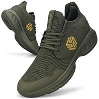Giniros Mens Trainers Running Walking Shoes Lightweight Sport Athletic Gym Fitness Fashion Training Sneakers Casual Comfortable Breathable Flat Mesh Tennis Shoes Outdoor Jogging