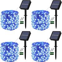 Lezonic Solar Garden Lights Outdoor, 3Pack Each 120 LED Solar Fairy Lights Waterproof, 8 Mode Outdoor/Indoor Garden Lights Copper Wire Lighting for Wedding, Patio, Yard, Tree, Christmas (Cold White)