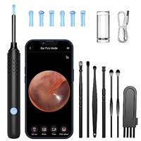 LMECHN Ear Wax Removal Kit, Earwax Remover Tool with Camera, Ear Wax Removal with 1080P, Otoscope with LED Light, Ear Camera Otoscope for iPhone, iPad, Android Phones-White