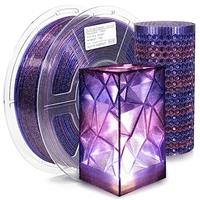 iSANMATE Transparent Flashing PLA Filament 1.75 mm, Clear Glitter Multicolour 3D Printer Filament 1KG(2.2 lb)/Spool, Dimensional Accuracy +/- 0.03 mm