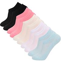 YOJOOM No Show Trainer Socks for Womens 5 Pairs Non Slip Low Cut Ankle Socks Invisible Footies Loafers Casual Boat Shoes Size 4-7 7-9