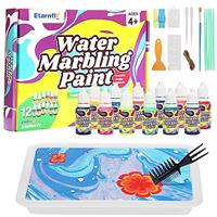 Etarnfly Water Marbling Paint Kit for Kids - Arts and Crafts for Kids,Creative Toys & Ideal Easter Gifts for Girls & Boys Age 8-12,12 Colors (10ml Each)