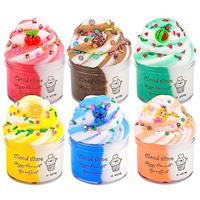 Kids Cheap Fluffy Cloud Making Slime Kit 6 Pack Boxed, Soft, Non-Sticky, Scented, Boys Girls Crunchy Slime for 6-12, Party Favor Gifts, Toy Slime Supplies for Kids, Birthday, Bag Fillers