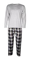 Mens Pyjama Set Tshirt Pyjamas Men Pjs Loungewear Check Woven Sleepwear Pajama Bottom Nightwear Long Sleeve T-Shirts Checked Pjama Lounge Pants Tee Top