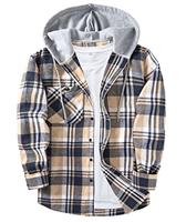 JACKETOWN Plaid Casual Sweatshirt Hoodie Long Sleeve Men's Shirt With Pocket Button Down Checked Jacket Flannel Regular Fit 4 Seasons Lumberjack M-3XL