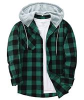 JACKETOWN Plaid Casual Sweatshirt Hoodie Long Sleeve Men's Shirt With Pocket Button Down Checked Jacket Flannel Regular Fit 4 Seasons Lumberjack M-3XL