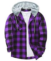 JACKETOWN Plaid Casual Sweatshirt Hoodie Long Sleeve Men's Shirt With Pocket Button Down Checked Jacket Flannel Regular Fit 4 Seasons Lumberjack M-3XL